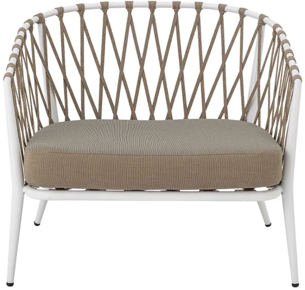 CREATIVE COLLECTION Cia loungestol för trädgården, med kudde - polyester och vit metall