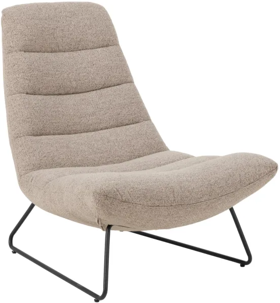ACT NORDIC Milford fåtölj lounge - beige tyg och svart metall
