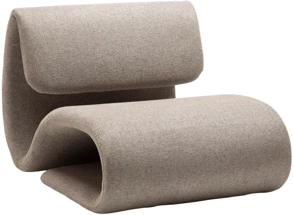 DAN-FORM Dubna fåtölj lounge - brun bouclétyg