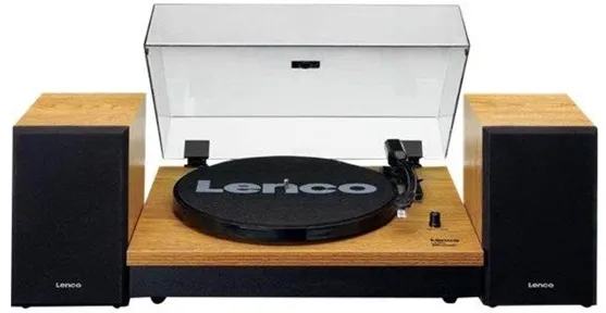 Lenco LS-300WD - Record Player with Bluetooth® and two separate speakers - Wood - Pladespiller Brun