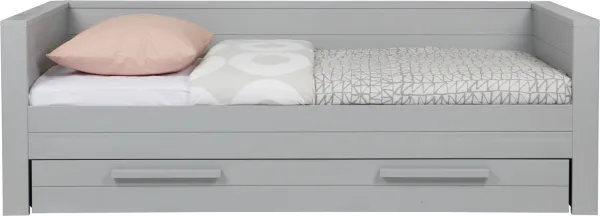 Dennis, Bäddsoffa, grå, H73xB101xL219 cm, furu